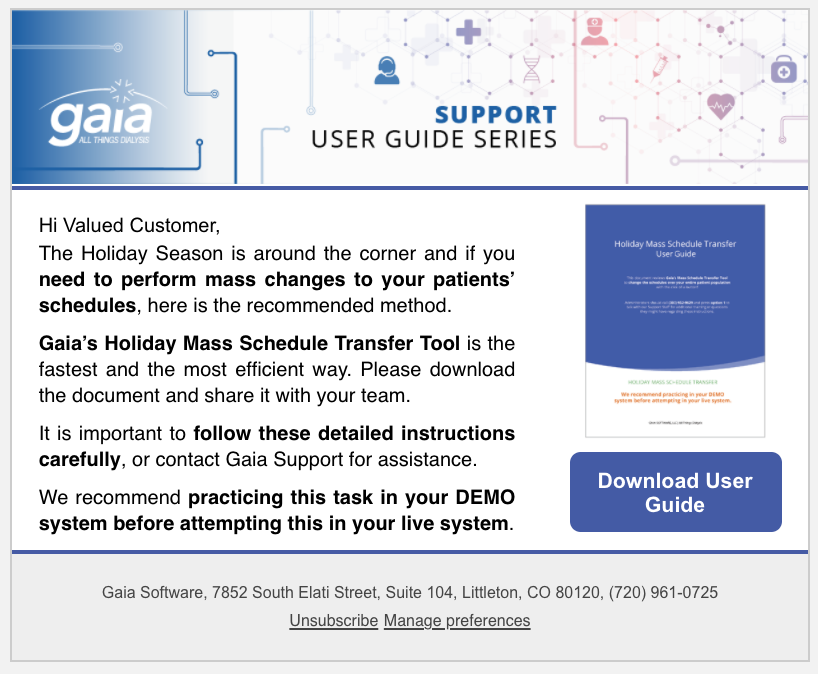 Gaia Email Blast User Guide Series